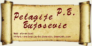 Pelagije Bujošević vizit kartica